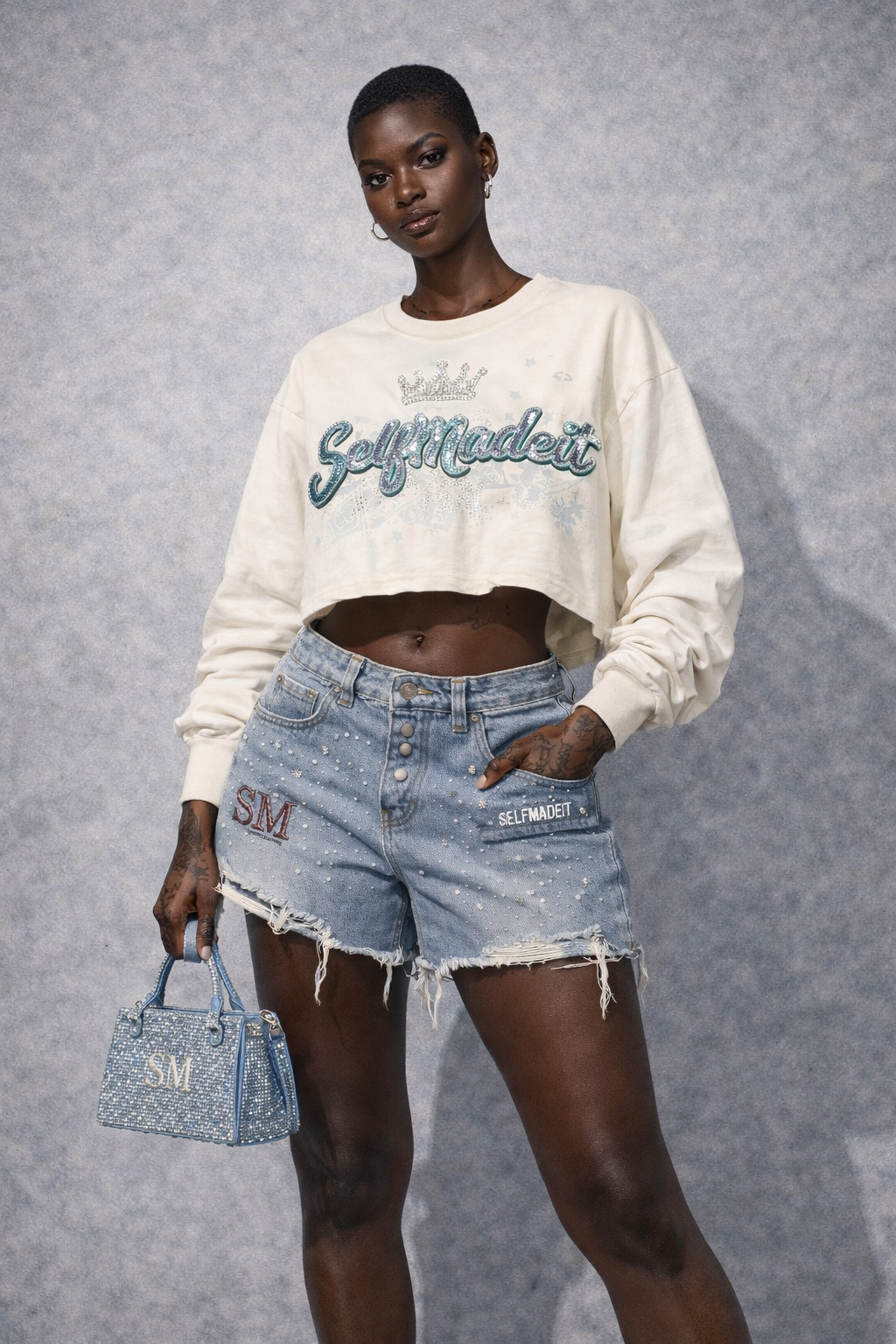 SelfMadeIT “Crowned Crop” Sweatshirt Set